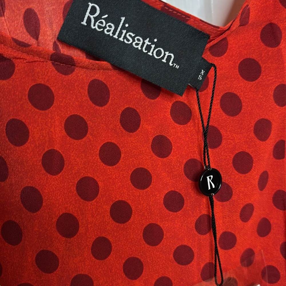 NWT REALISATION The Allegra Silk Polka Dot Maxi Dress in Aura (red) sz XS - Picture 4 of 12